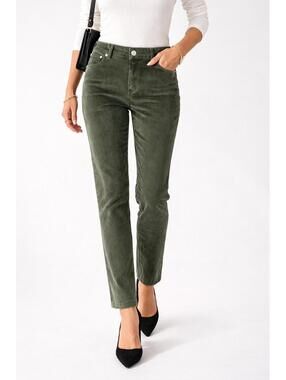 NWT d&co. Heritage Adaptive Olive Green Straight Leg Jeans US Size 8